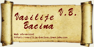 Vasilije Baćina vizit kartica